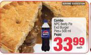 Combo NPC Beefy Pie Excl Burger Pies + 500ml Pepsi-Each