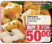 Spar Bakery Braai Rolls Garlic & Herb Only-For 2 x 6s