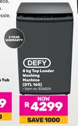 Defy 8Kg Top Loader Washing Machine DTL165 836824