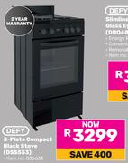 Defy 3 Plate Compact Black Stove DSS553 836632