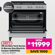 Defy 90cm New York Series 5 Burner Gas Electric Cooker DGS902 818377