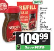 Nescafe Classic Coffee Jar 200g Or Pouch 230g 