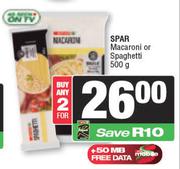 Spar Macaroni Or Spaghetti-For 2 x 500g