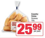 Country Value Scones-10s Per Pack