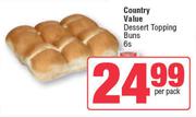 Country Value Dessert Topping Buns-6s Per Pack