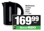 Mellerware Corded Kettle Black 1.7L