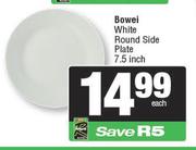 Bowei White Round Side Plate 7.5 Inch