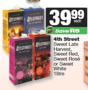 4th Street Sweet Late Harvest Sweet Red,Sweet Rose Or Sweet White-1L