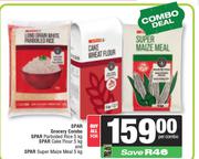 Spar Parboiled Rice 5Kg + Cake Flour 5Kg + Super Maize Meal 5Kg-For All