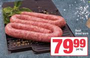 Beef Braaiwors-Per Kg