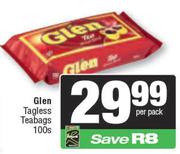 Glen Tagless Teabags-100's Pack
