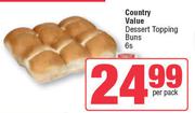 Country Value Dessert Topping Buns-6s Per Pack