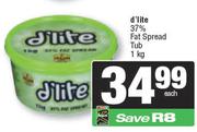 D'Lite 37% Fat Spread Tub-1Kg