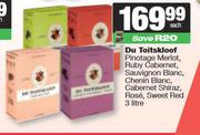 Du Toitskloof Pinotage Merlot,Ruby Cab,Sauv Blanc,Chenin,Cabernet Shiraz,Rose,Red-3L