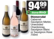 Diemersdal Cabernet Sauv Merlot,Unwooded Chardonnay,Sauv Blanc Or Sauv Rose-750ml