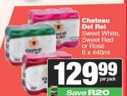 Chateau Del Rei Sweet White, Sweet Red Or Rose-6 x 440ml Per Pack