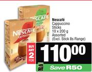 Nescafe Cappuccino Sticks Assorted-For Any 2 x 10 x 200g