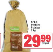 Spar Freshline Potatoes-2kg Per Pack