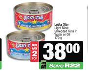 Lucky Star Light Meat Shredded Tuna In Water Or Oil-For Any 2 x 170g