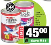 Spar Pilchards In Tomato Or Chilli Sauce-For Any 2 x 400g