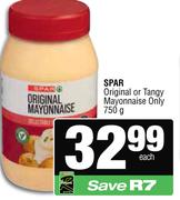 Spar Original Or Tangy Mayonnaise Only-750g Each
