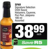 Spar Signature Selection Chilli Sauce Habanero, Cayenne, Peri-Peri, Jalapeno Assorted-180ml Each