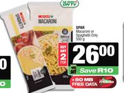 Spar Macaroni Or Spaghetti Only-For Any 2 x 500g