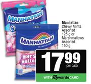 Manhattan Chewy Mints Assorted 125g Or Marshmallows Assorted-150g Per Pack