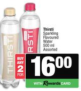 Thirsti Sparkling Flavoured  Water  Assorted-For Any  2 x 50ml