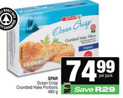 Spar Ocean Crisp Crumbed Hake Portions-480g Per Pack