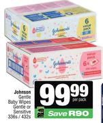 Johnson Gentle Baby Wiped Gentle Or Sensitive-336s/432s Per Pack