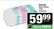 Cherubs Baby Wipes Assorted-192s Per Pack