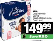 Spar Little Munchkins Diapers (Small, Medium Large, Extra Large)-Per Pack