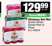 Chateau Del Rei Sweet White, Sweet Red Or Rose-6 x 440ml