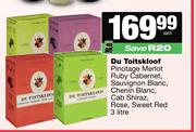 Du Toitskloof Pinotage Merlot Ruby Cab,Sauv Blanc,Chenin,Cab Shiraz,Rose,Sweet Red-3L