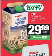 Spar ESL Milk Full Cream Or Low Fat-2L