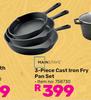 Mainstays 3 Piece Cast Iron Fry Pan Set 758730