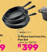 Mainstays 3 Piece Cast Iron Fry Pan Set 758730