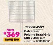 Megamaster Galavnised Folding Braai Grid 500 x 400mm 850040533