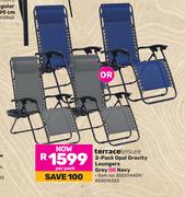 Terrace Leisure 2 Pack Opal Gravity Loungers Grey Or Navy 850014409/850014363