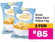 0Great Value Corn Flakes-For 2 x 1Kg