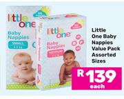 Little One Baby Nappies Value Pack Assorted Sizes