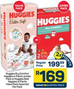 Huggies Dry Comfort Nappies Or Pants Jumbo Pack Or Gold Nappies Or Pants Value Pack Assorted-Per PK