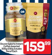 Douwe Egberts Instant Coffee Assorted 200g/230g Excl. Decaf-Each