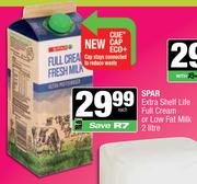 Spar Extra Shelf Life Full Cream Or Low Fat Milk-2L