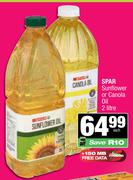 Spar Sunflower Or Canola Oil-2Ltr Each