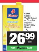 Clover Classic Vanilla Custard Or Chocolate Medium Cream Dairy Dessert-1Kg