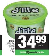 D'Lite 37% Fat Spread Tub-1Kg