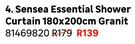 Sensea Essential Shower Curtain 180 x 200cm Granit 81469820