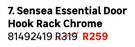Sensea Essential Door Hook Rack Chrome 81492419